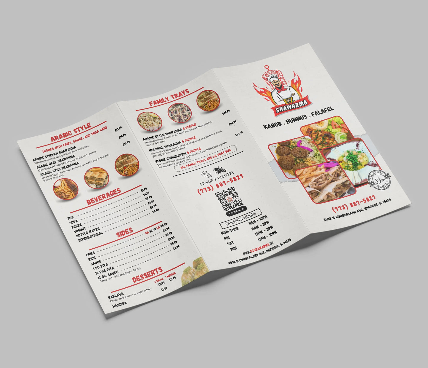 Tri-fold Menu My Store