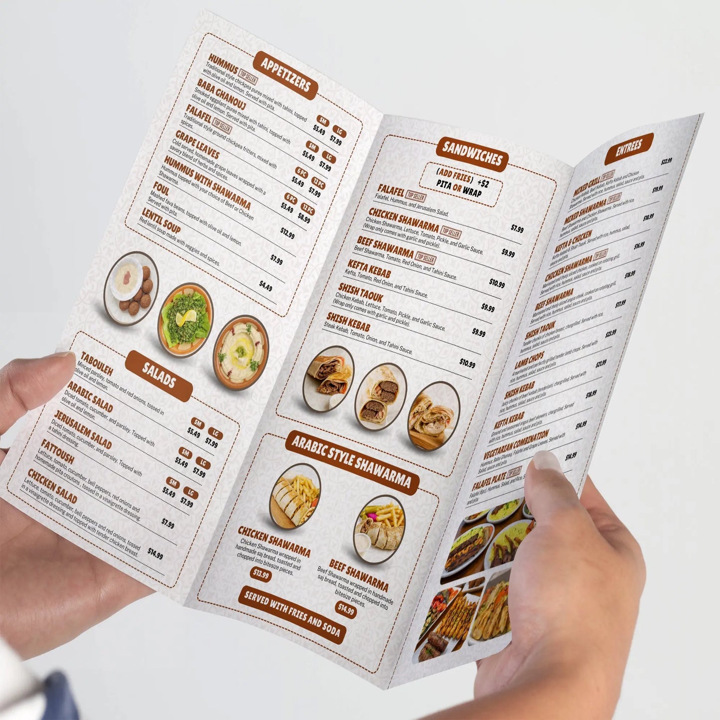 Tri-fold  Menu My Store