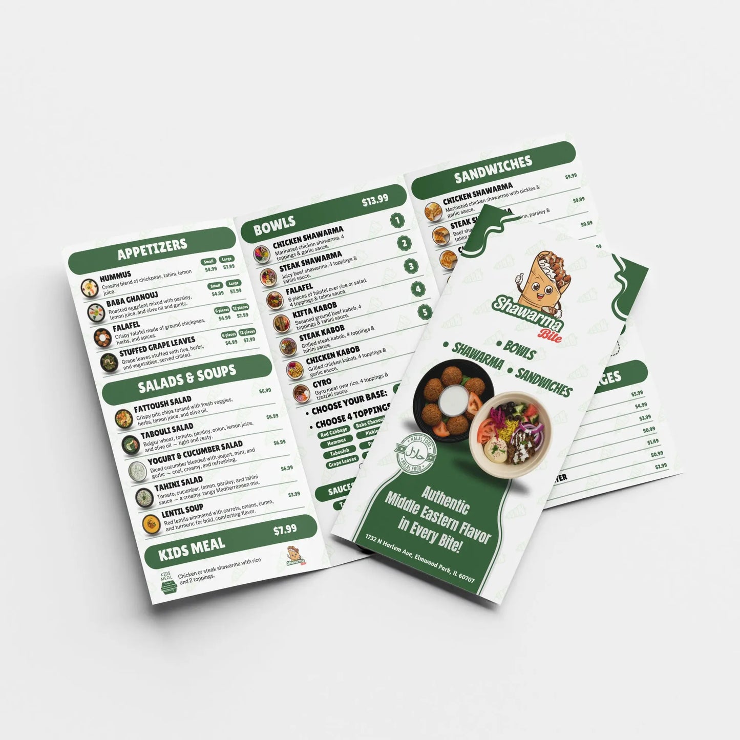 Tri-fold  Menu My Store