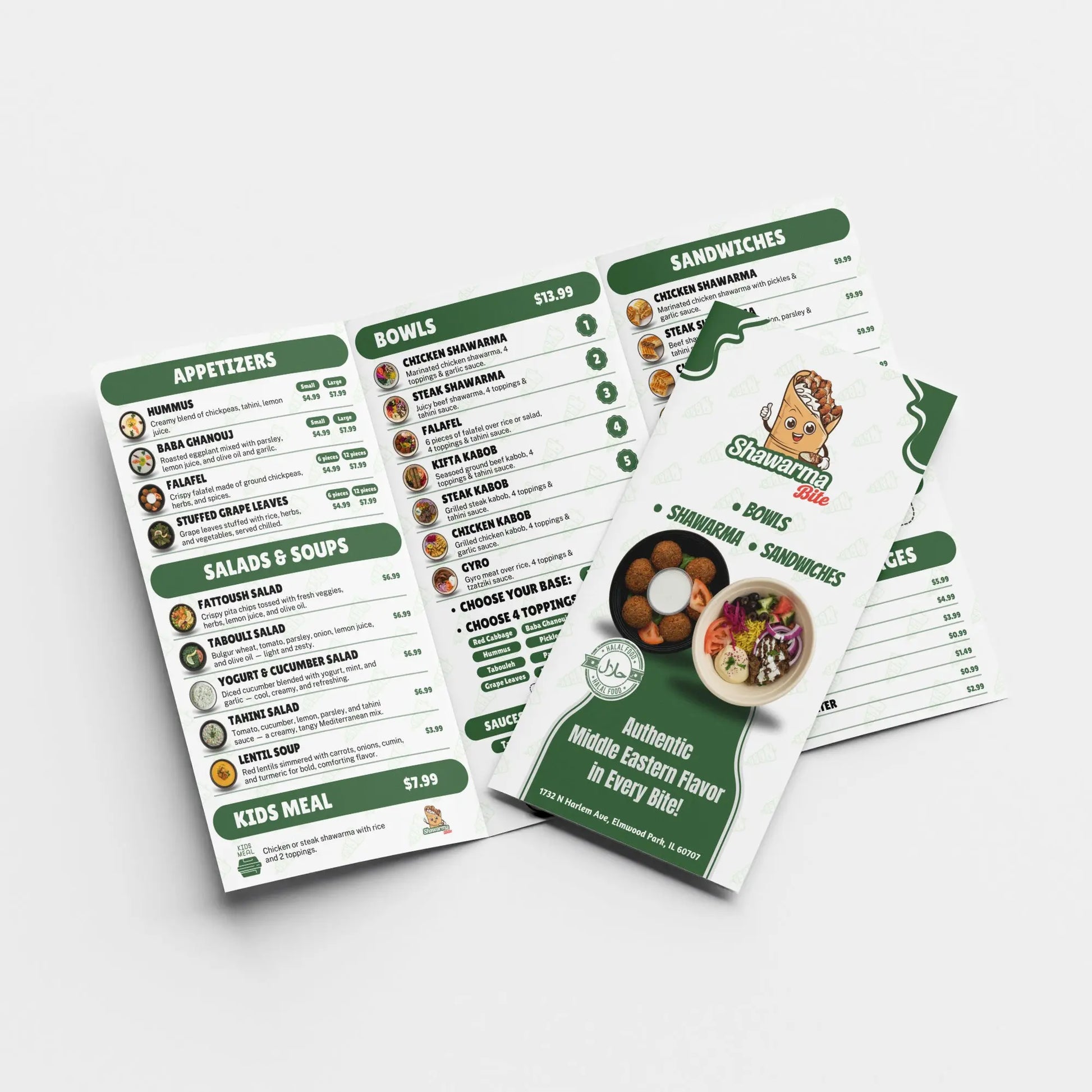 Tri-fold  Menu My Store