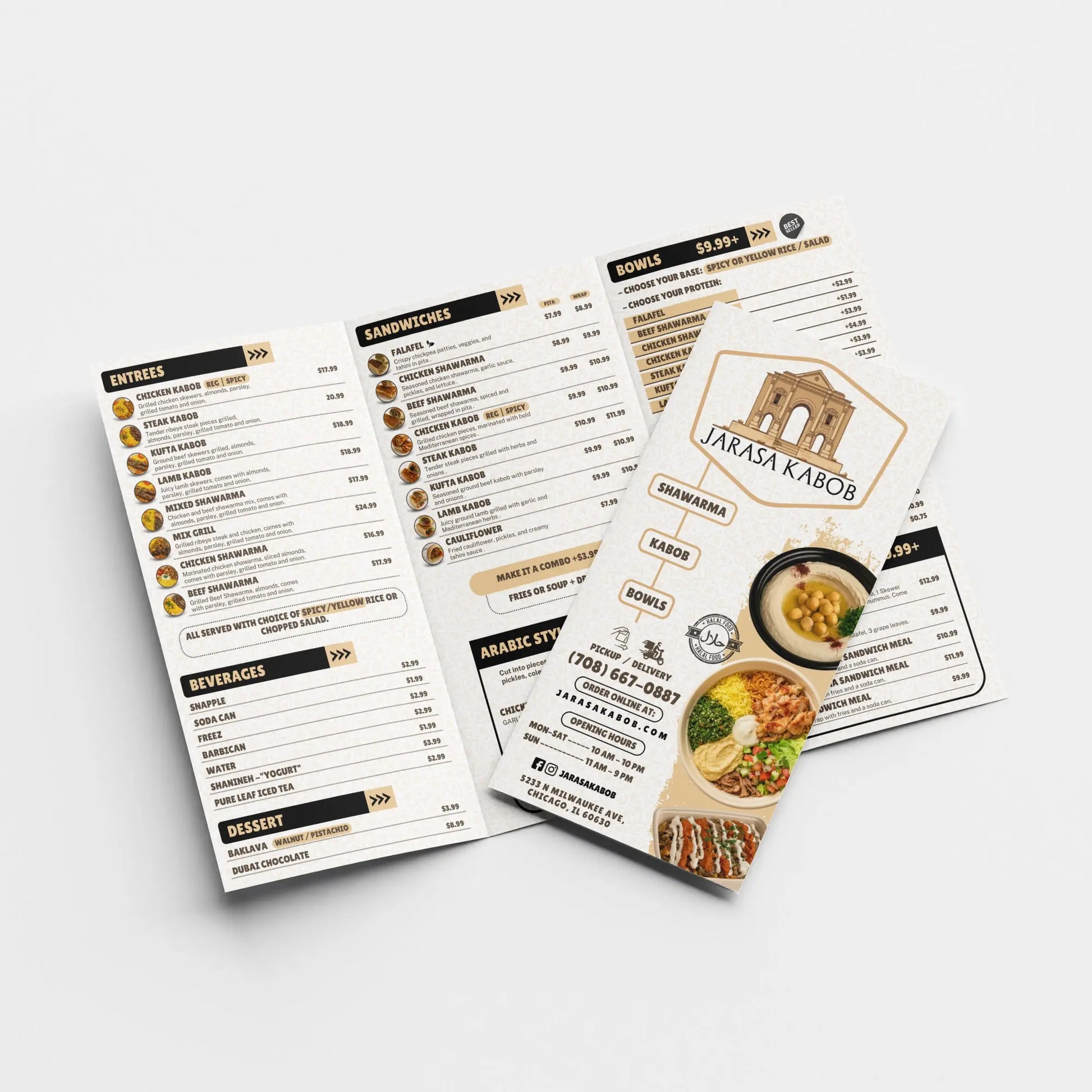 Tri-fold  Menu My Store